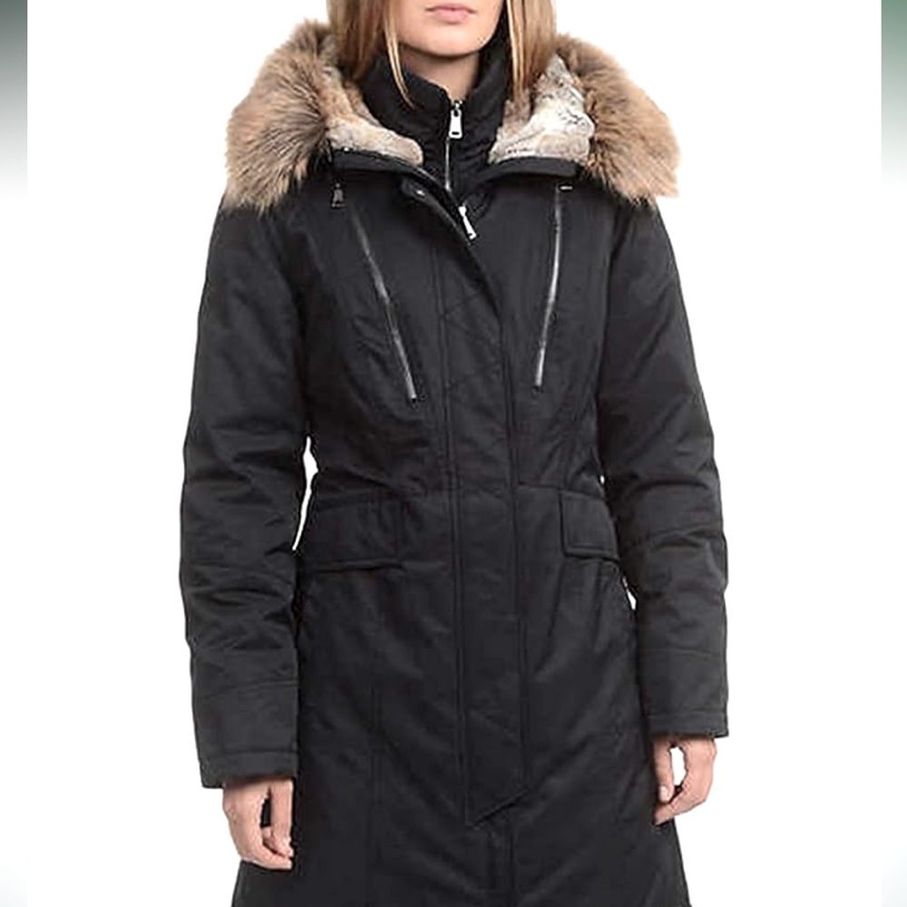 1 Madison Expedition faux fur hooded parka jacket - Olive Green